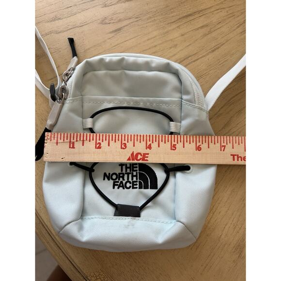 The North Face Jester Crossbody Light Blue Artsy Adjustable Strap Pink Splash - Picture 9 of 12